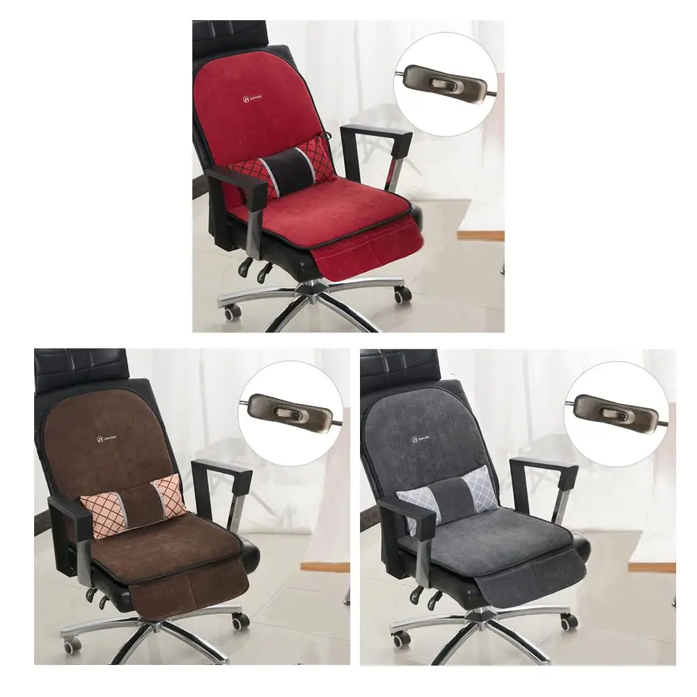 

Heating Cushion Warm-up Mat Seat Cushion Back Heating 3 In 1 Heating Pads Warmer In Winter Heating Cushion