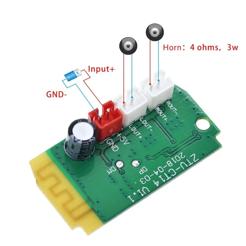 TZT DC 3,7 в 5 в 3 Вт цифровой аудио усилитель доска двойная пластина DIY Bluetooth динамик модификация звука музыкальный модуль