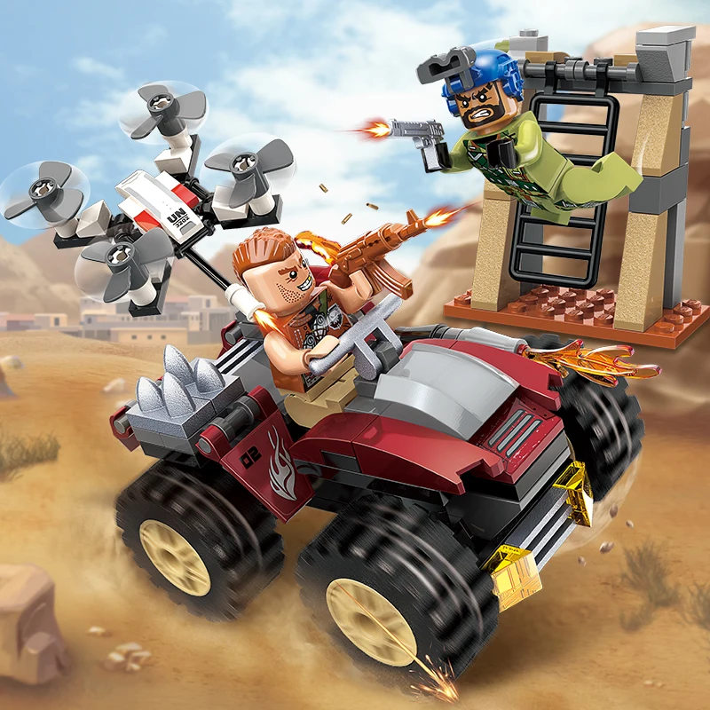 

Legoingly Building Block Peacekeeping Force Thunder Mission Moutain Ambush 2 Figures 128pcs Bricks Toy For Boy Gift