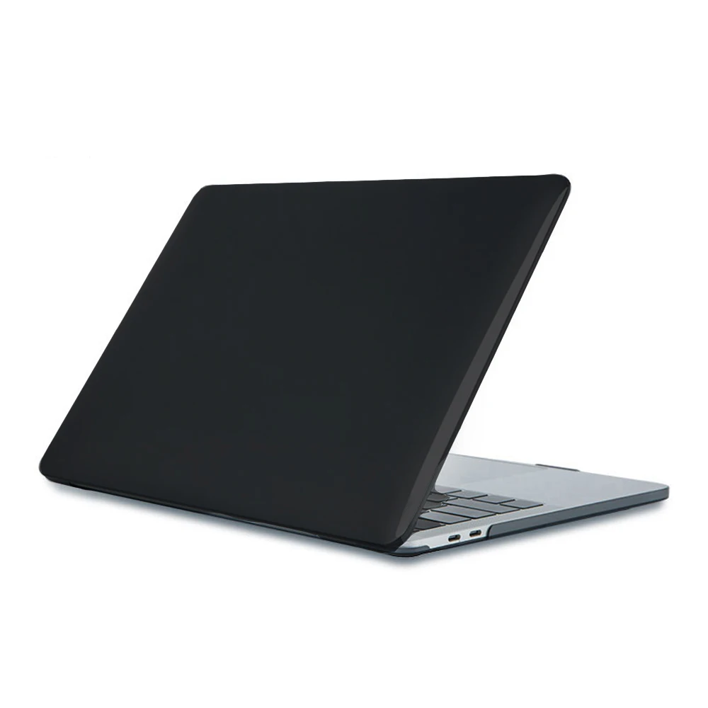 1 шт. чехол для ноутбука с кристаллами Матовый Жесткий чехол для MacBook Air Pro Touch Bar retina 1" 15" для Macbook Shell A2159 A1932 - Цвет: Черный