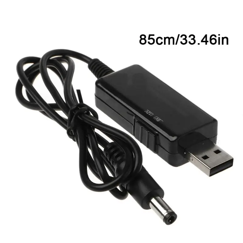 

USB DC 5V To 9V 12V 2.1x5.5mm 3.5x1.35mm Male Step Up Adapter Cable with Voltmeter For Router LED Strip