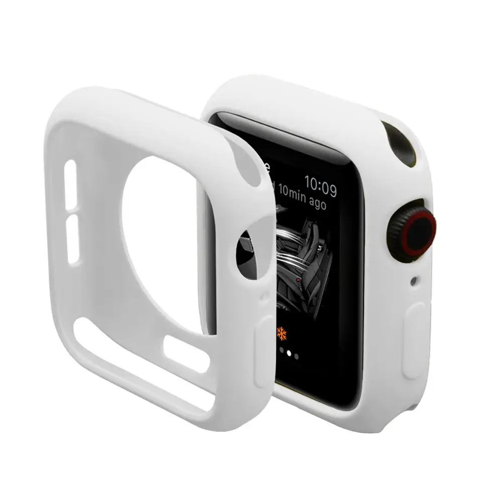 Чехол для Apple Watch, версии 5/4/3/2/1 40 мм 44 нуля; Цвет Розовый Красочный мягкий чехол s для наручных часов iWatch, версия 3, 2, 42 мм, 38 мм - Цвет: Белый