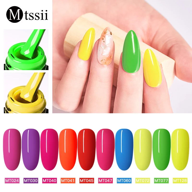 Цветной Гель-лак Mtssii для ногтей, полуперманентный замачиваемый УФ светодиодный гель, стойкий лак для ногтей DIY, маникюрные украшения