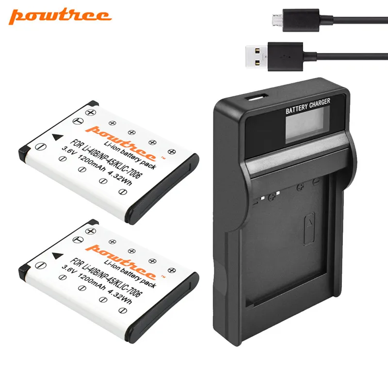 Powtree для FUJIFILM NP 45A 45 сменный аккумулятор + зарядное устройство USB LCD XP10 XP11 J38 Z70 Z35 J40