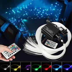 Plafonnier ciel étoilé 16W 12V LED en Fiber optique, avec télécommande musicale, pour chambre à coucher, avec câbles de 2m x 150mm, 0.75 pièces 