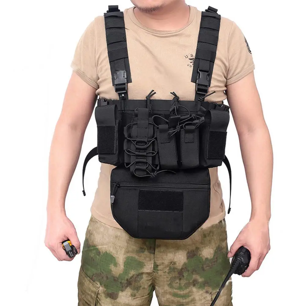 

Hunting Tactical Vest Military Molle Tactical Magazine Vest Airsoft CS Outdoor Nylon Military Vest Chest Bullet Clip Pack Pouch
