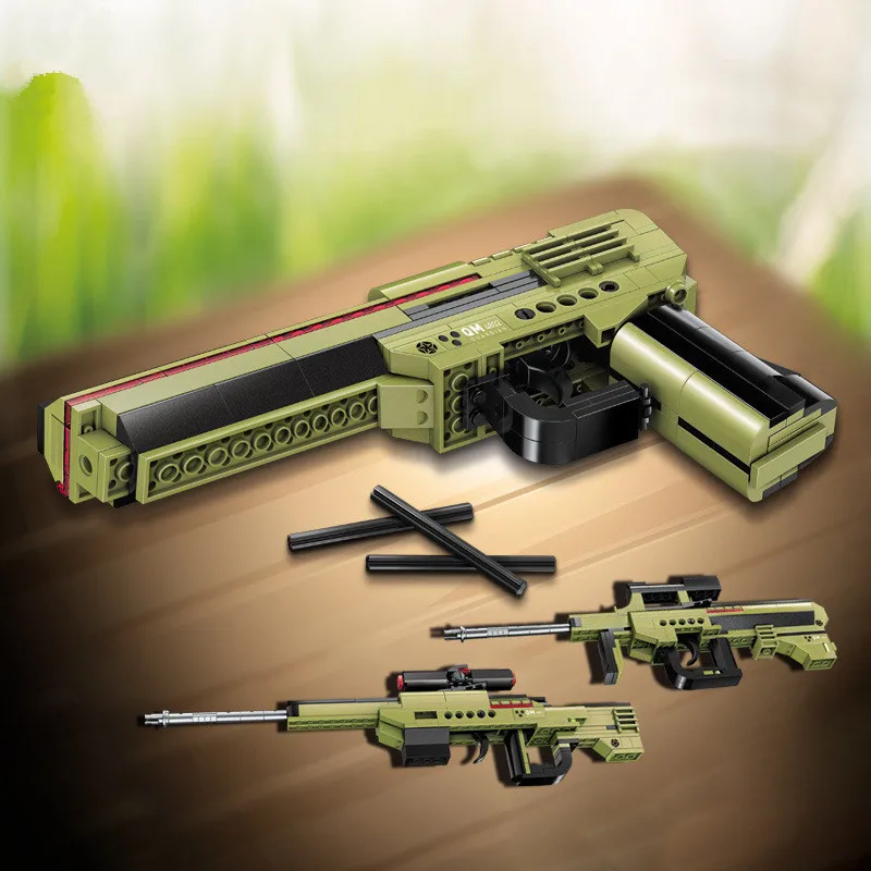 

202Pcs Transformed Gun Blocks Rifle Bullets Model Building Bricks LegoINGLs Military Pistol Educational Toys for Boys 3 IN 1
