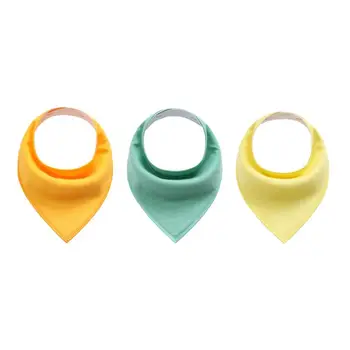 

3Pcs Baby Pinafores Triangular Binder Solid Color Neck Apron Cotton Handkerchief for Infants Toddlers soft appease baby toys