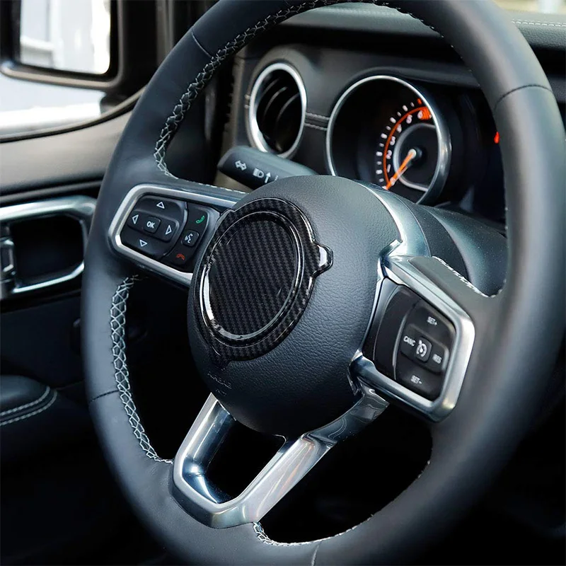Наклейка из углеродного волокна ABS для Jeep Wrangler JL JLU Sahara Rubicon+ рулевая колесная наклейка