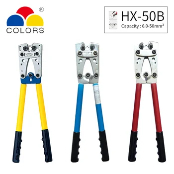 

HX-50B Wire Terminal Crimping Tool Cable Lug Crimper Hand Cu/Al Terminal Ratchet Electrician Plier AWG1-10