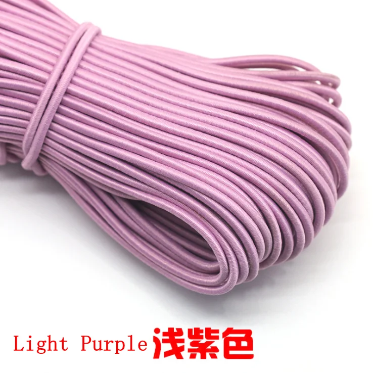 Light Purple 5 м/лот 24 цвета высокого качества; 3 мм цветной круглая эластичная повязка резиновая эластичная ювелирные изделия из веревки плетеный браслет на открытом воздухе веревка E-2 - Цвет: Light Purple
