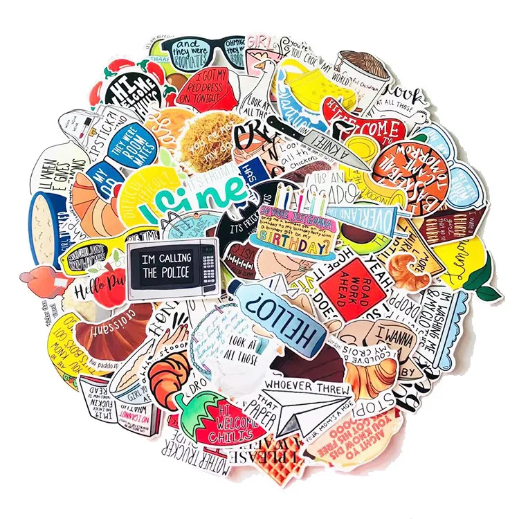 

67pcs Pack PVC vine Avocado Cartoon Stickers For Decoration Skateboard Suitcase Snowboard Guitar Motorcycle Laptop