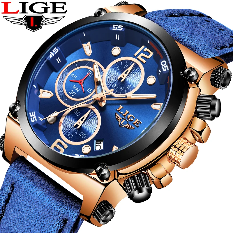 Relogio Masculino LIGE мужские часы Лидирующий бренд Роскошные модные бизнес