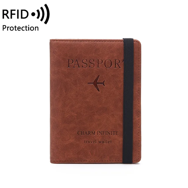 Women Men RFID Vintage Business Passport Covers Holder Multi-Function ID Bank Card PU Leather Wallet Case Travel Accessories 2