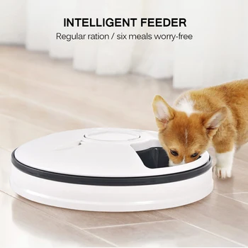 

6 Grids Round Timing Feeder Automatic Pet Feeder Cat Dog Electric Dry Food Dispenser Timing Device Pet Supplies