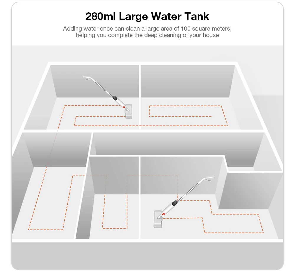 Deerma TB900 Multifunction Water-spray Mop Sweeper 230ml Dustbin 280ml Watertank Rotatable Design
