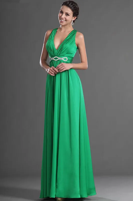 Free-Shipping-New-Arrival-Sexy-V-neck-Green-Chiffon-Evening-Dress (1)