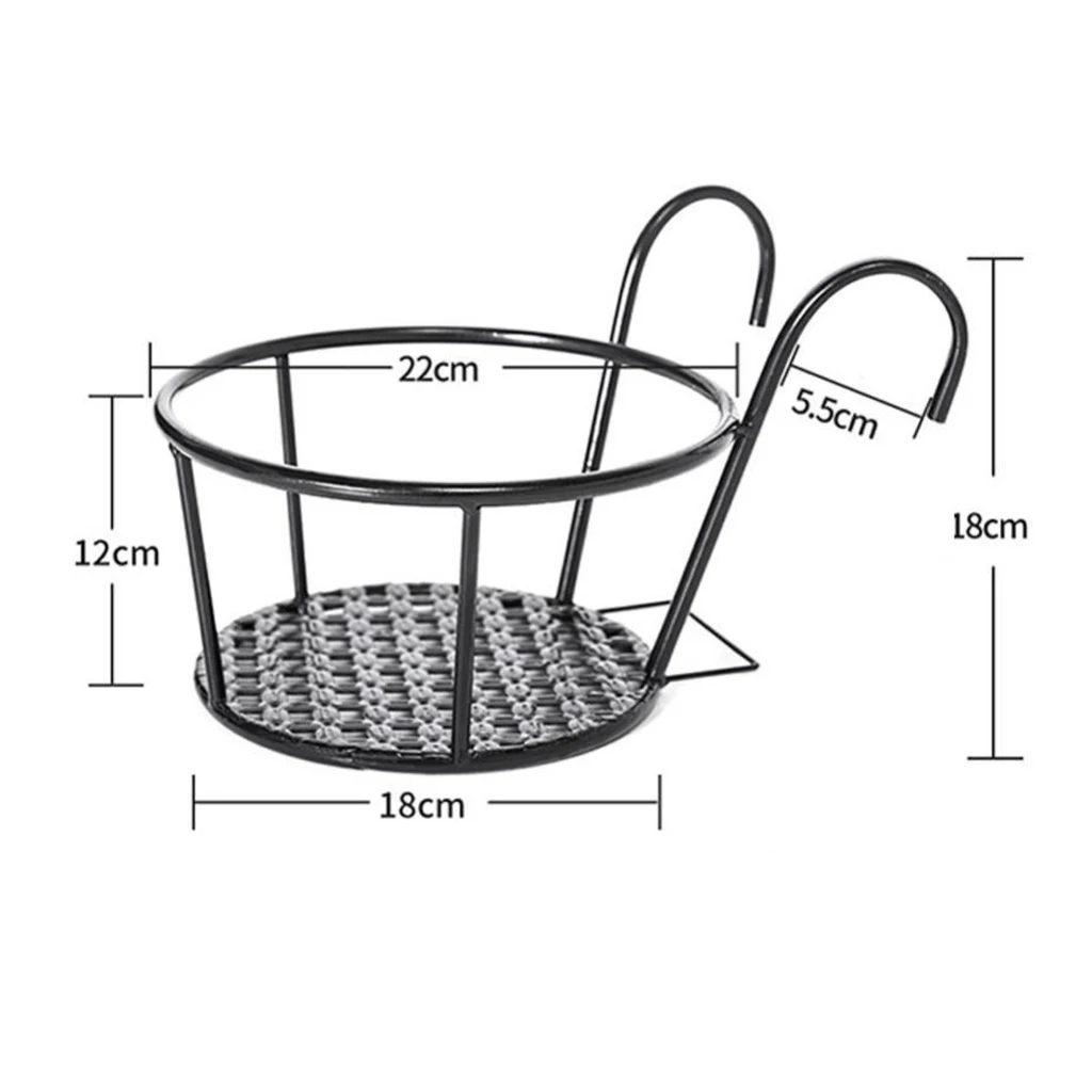 Heavy-duty Potted Flower Hanging Basket Rack Holder Iron Art Garden Decor