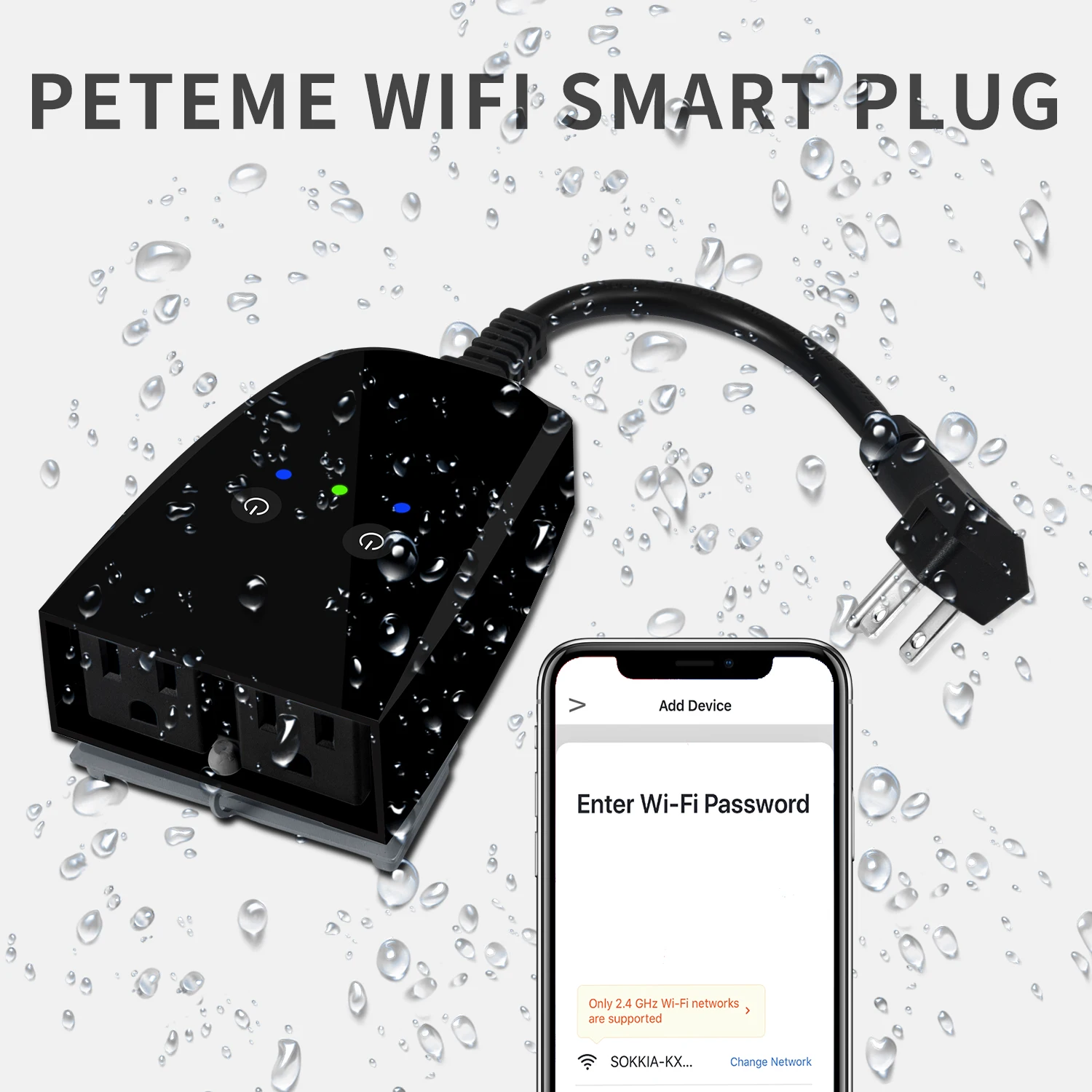 Водонепроницаемый wifi Смарт usb разъем умная розетка наружная мощность 2 Wifi розетки совместимы с Alexa Google Home IFTTT Smart life