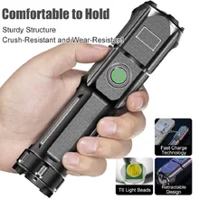 

Portable Flashlight Strong Light High-power Rechargeable Zoom Highlight Tactical Flashlight Outdoor Lighting LED Flashlight