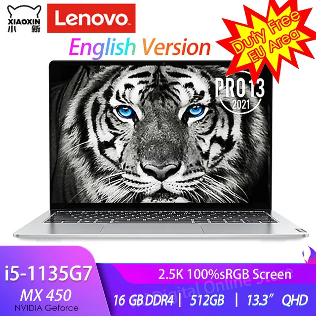 2021 Newest Lenovo Pro 13 laptop i5 1135G7 MX450 Small Computer 16GB RAM 512GB SSD 2.5K QHD 13.3 Inch Ultrabook Notebook 1