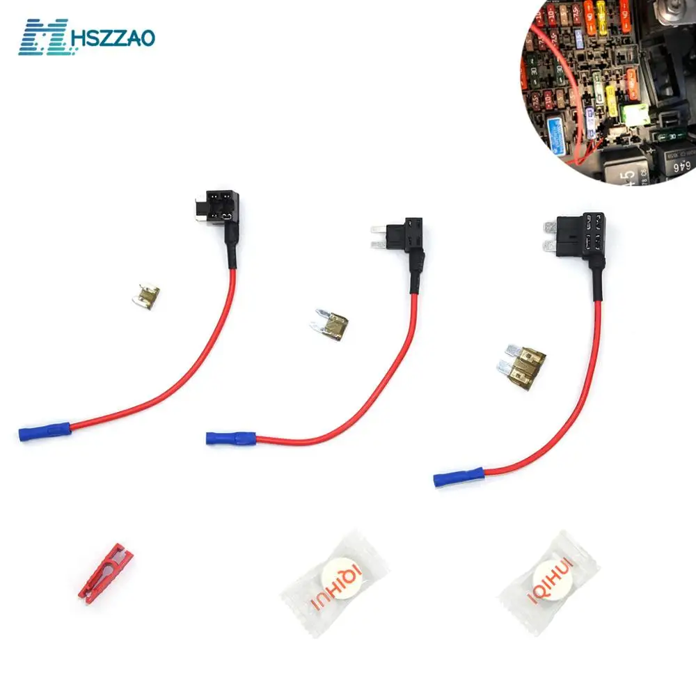 3 Pack 7.5A 12V Car Add a circuit Fuse Adapter Blade Fuse Holder GPS