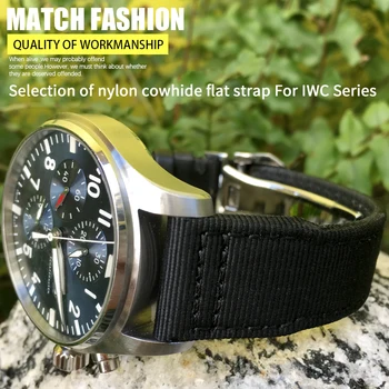 

20mm 21mm Weaving Canvas Watch Strap Folding Buckle Watch Band Suitable for IWC Mark PORTOFINO FAMILY Watch Accessories