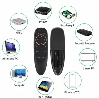 

G10 Voice Remote Control ABS Plastic Silicone 2.4G Wireless Air Mouse IR Learning for Android tv box 1 Set