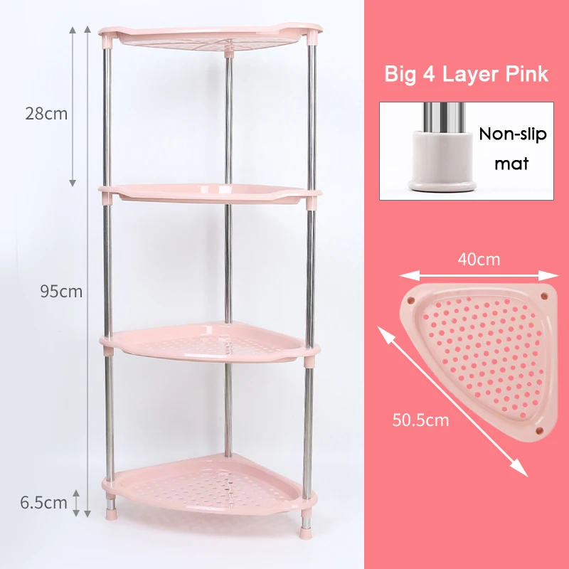 Big 4-layer Pink 20H BNBS полка для хранения в ванной комнате органайзер для туалетных принадлежностей из нержавеющей стали стеллажи Держатели и стойки для хранения домашняя организация - Цвет: Big 4-layer Pink 20H
