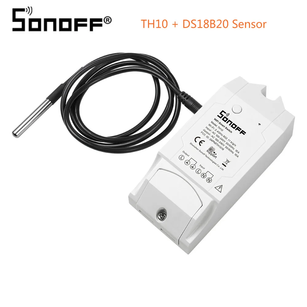 SONOFF TH10/TH16 SI7021 переключатель датчика влажности беспроводной датчик контроля температуры Wifi умный дом пульт дистанционного управления