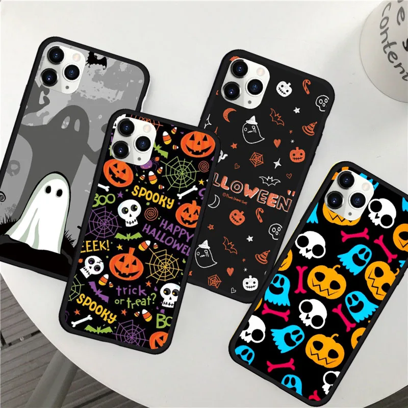 Funny Halloween Phone Case for Iphone X Xs Max Xr Castle Pumpkin Lantern Soft TPU 12 11 6s 7 8 Plus SE2020 Cover | Мобильные
