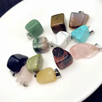 

12 Pcs/box Natural Imitation Crystal Stone Irregular Pendant Jewelry DIY Necklace Accessories P0RF