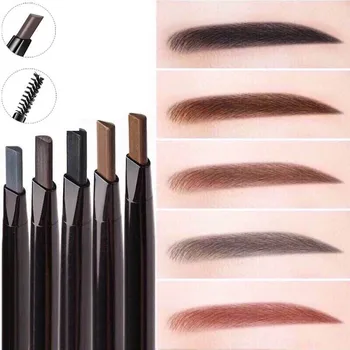

New 5 Color Eyebrow Pencil Natural Waterproof Rotating Automatic Eyeliner Eye Brow Pencil with Brush Beauty Cosmetic Tool