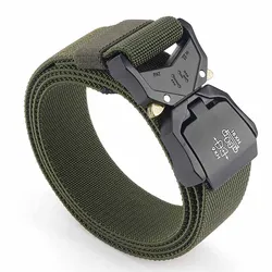 Liga de alumínio ao ar livre militar tático cinto homens handiness carga cinto grosso tático designer cintos 125cm correias ajustáveis