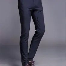 Di nuovo Modo di Alta Qualità Del Cotone Degli Uomini Pantaloni Dell'abito Dritto di Autunno della Molla Lungo Maschio di Business Classico Casual Pantaloni di Lunghezza Completa