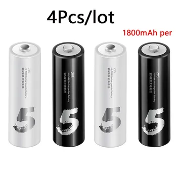 

Original 4pcs Xiaomi 1.2V ZMI ZI7 ZI5 AAA 1800mah AA 700mAh Rechargeable Battery Ni-MH ZIM Batteries Remote contronl smart Home