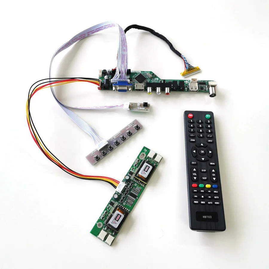 Для M190EG01 V2 V3 T. V56 плата контроллера VGA HDMI AV USB RF 4CCFL 30Pin LVDS пульт дистанционного управления+ инвертор+ клавиатура ЖК-дисплей Панель DIY kit