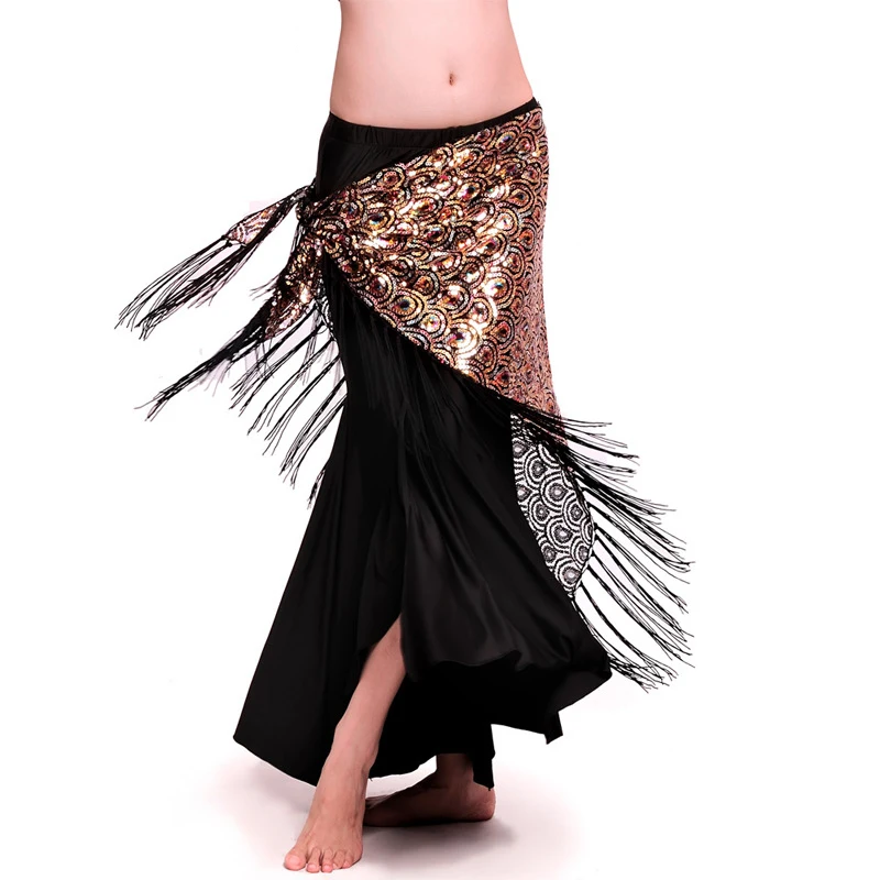 NEW Belt Skirt Fringes Sequin Shawl Belly Dance Tribal Tassel Hip Scarf Wrap T64 
