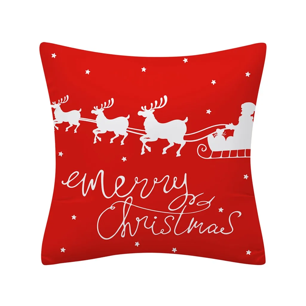 45 см X 45 см с Рождеством, декоративный чехол для подушки s из полиэстера с рождественским рисунком Санта-Клауса, лося, чехол для подушки, чехол для подушки
