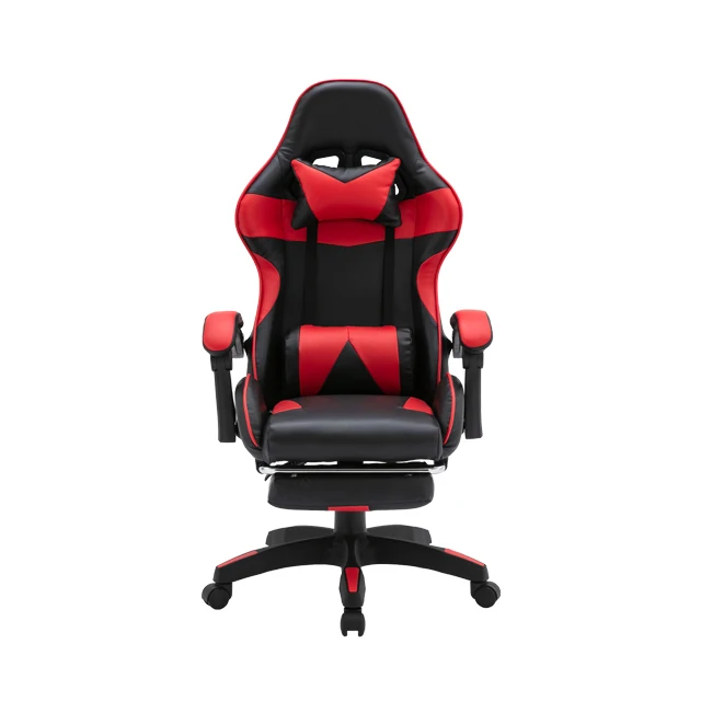 WCG Gaming Chairs Computer Chair Lifting up Office Chair for Cafe Internet Lounge Red with Footrest