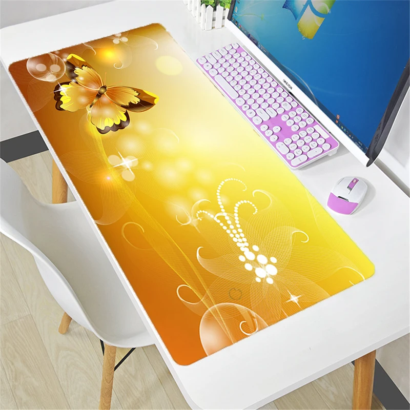 DIY Gold background Mouse Pad Anime Sexy Girl Computer Pad ковер Gaming Accessories Varmilo Keyboard Desk Mat CS GO Mousepad