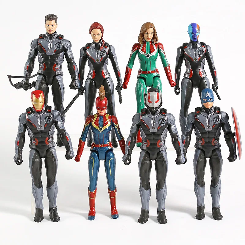 

Avengers Endgame Iron Man Black Widow Ant Man Captain Marvel America Nebula Hawkeye PVC Action Figures Toys 8pcs/set