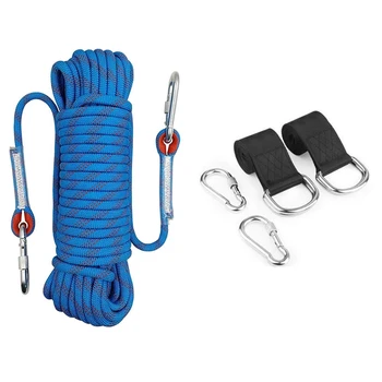 

Outdoor Rock Climbing Rope Home Fire Emergency Escape Rope & Tree Swing Sling Suspension Kit with 2 D-Ring Carabiner