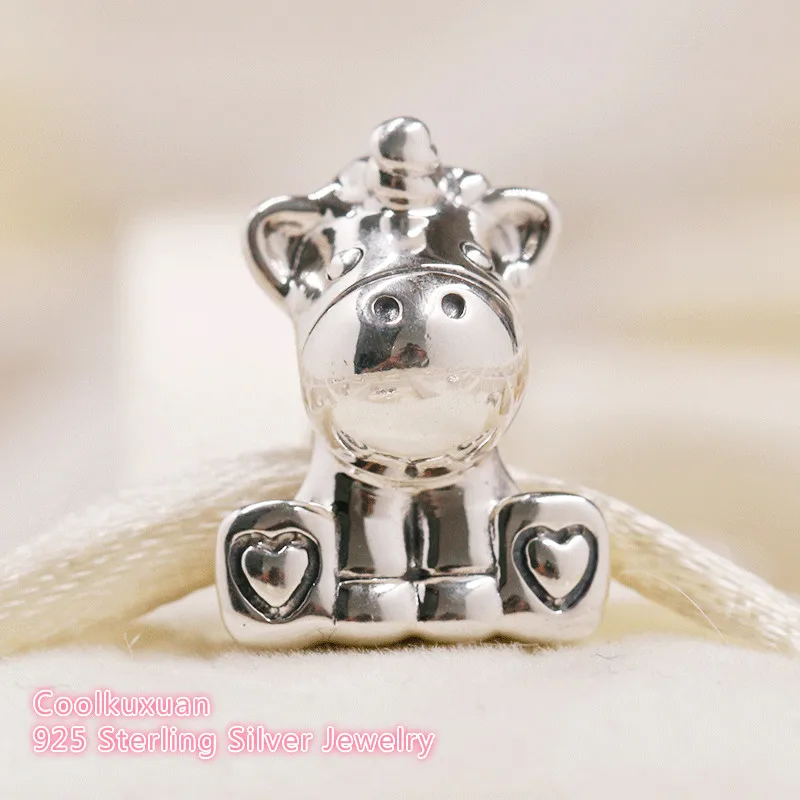 

Autumn 100% 925 Sterling Silver Bruno the Unicorn Charm Animal Beads Fit Original Pandora Charms Bracelet DIY jewelry