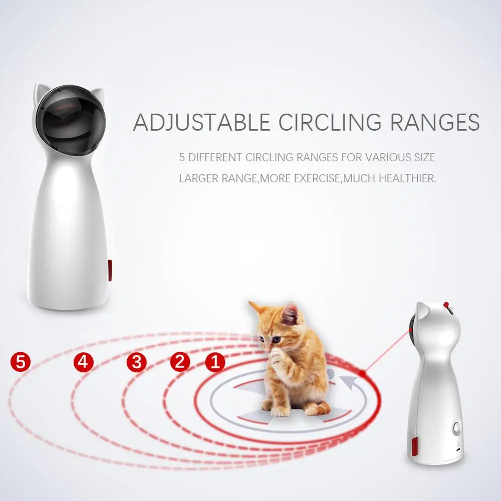 Automatic Cat Teaser Creative Cat Pet LED Laser Funny Toy Smart USB Exercise Training Entertaining Multi-Angle Adjustable Toy