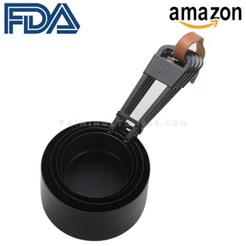 

Kitchen Home Furnishing Baking Tool 430 Stainless Steel Cup Amount Spoon Suit 4 Paper Set Circle Head Cup