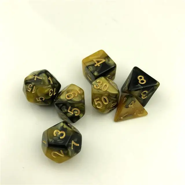 7 шт игральные кости-многогранники акриловые цифровые цифры игры игральные кости для настольной игры - Цвет: 06