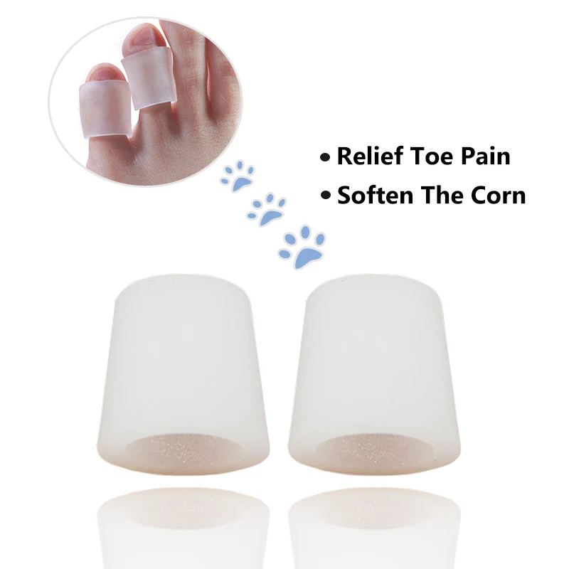 2Pieces Transparent Gel Fingers Protector Callus Corn Corrector Hammer Toe Separator Foot Care Tool Suport H051