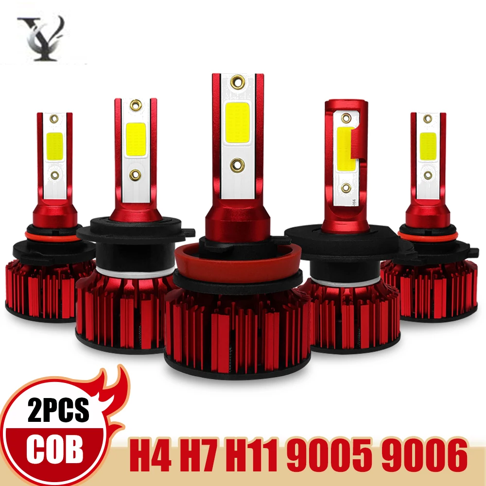 H11 Led Canbus лампы для фар, турбо лампа для автомобиля, комплект H7 9006 H4 Hi-Lo Луч COB Чип 9005 Led авто аксессуары 6000K 50 Вт 6000лм