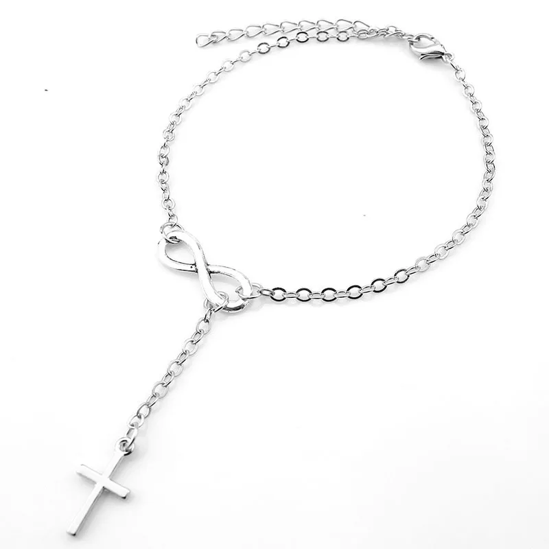 E0019-Accessories популярности крест моды и личности верситиловый милый лук ножной браслет женщин